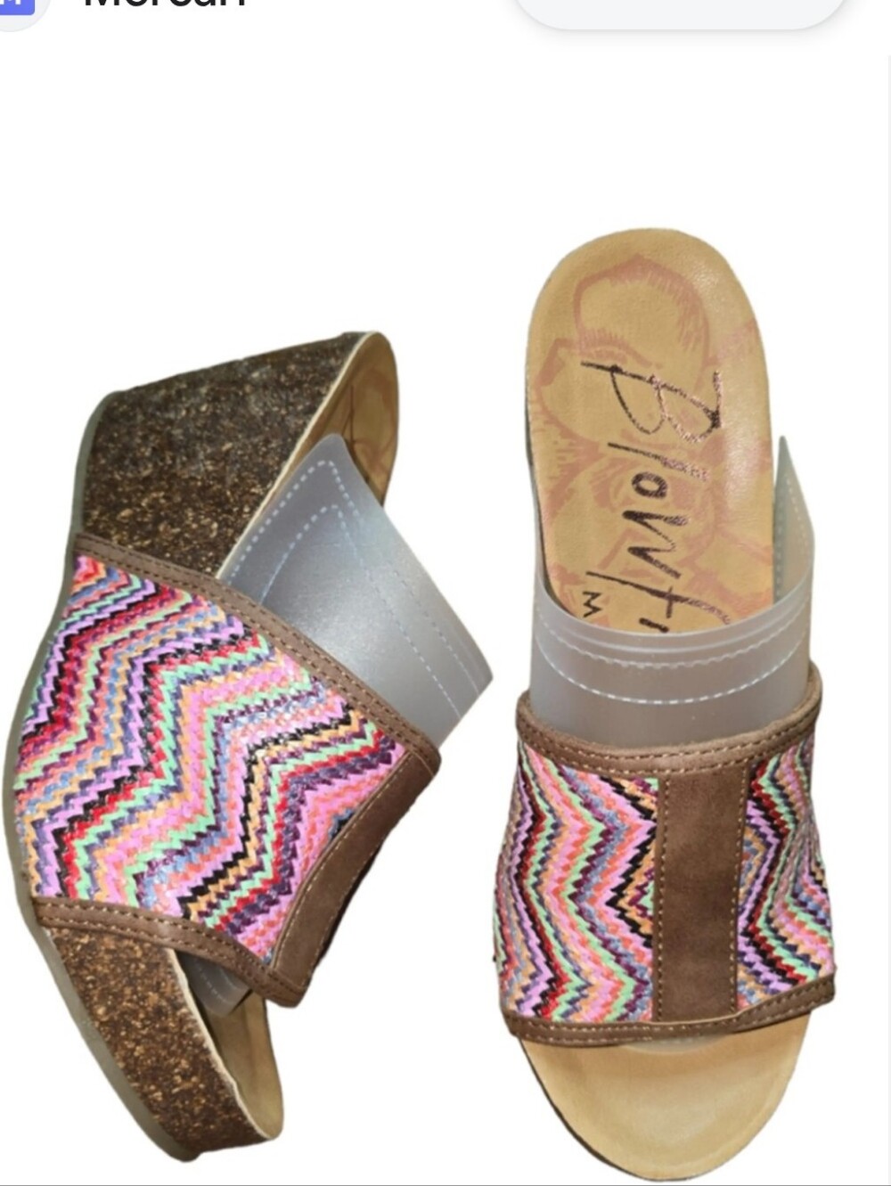Blowfish Malibu "Hula" Wedge Slide Sandals, featuring a vibrant, multi-colored